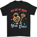 Autism You Are My Heart I Am Your Voice ASD Mens T-Shirt Cotton Gildan Black