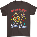 Autism You Are My Heart I Am Your Voice ASD Mens T-Shirt Cotton Gildan Dark Chocolate