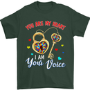 Autism You Are My Heart I Am Your Voice ASD Mens T-Shirt Cotton Gildan Forest Green