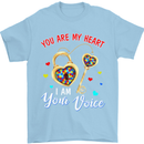 Autism You Are My Heart I Am Your Voice ASD Mens T-Shirt Cotton Gildan Light Blue