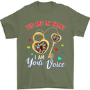 Autism You Are My Heart I Am Your Voice ASD Mens T-Shirt Cotton Gildan Military Green