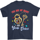 Autism You Are My Heart I Am Your Voice ASD Mens T-Shirt Cotton Gildan Navy Blue