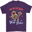 Autism You Are My Heart I Am Your Voice ASD Mens T-Shirt Cotton Gildan Purple