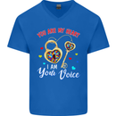 Autism You Are My Heart I Am Your Voice ASD Mens V-Neck Cotton T-Shirt Royal Blue