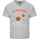 Autism You Are My Heart I Am Your Voice ASD Mens V-Neck Cotton T-Shirt Sports Grey