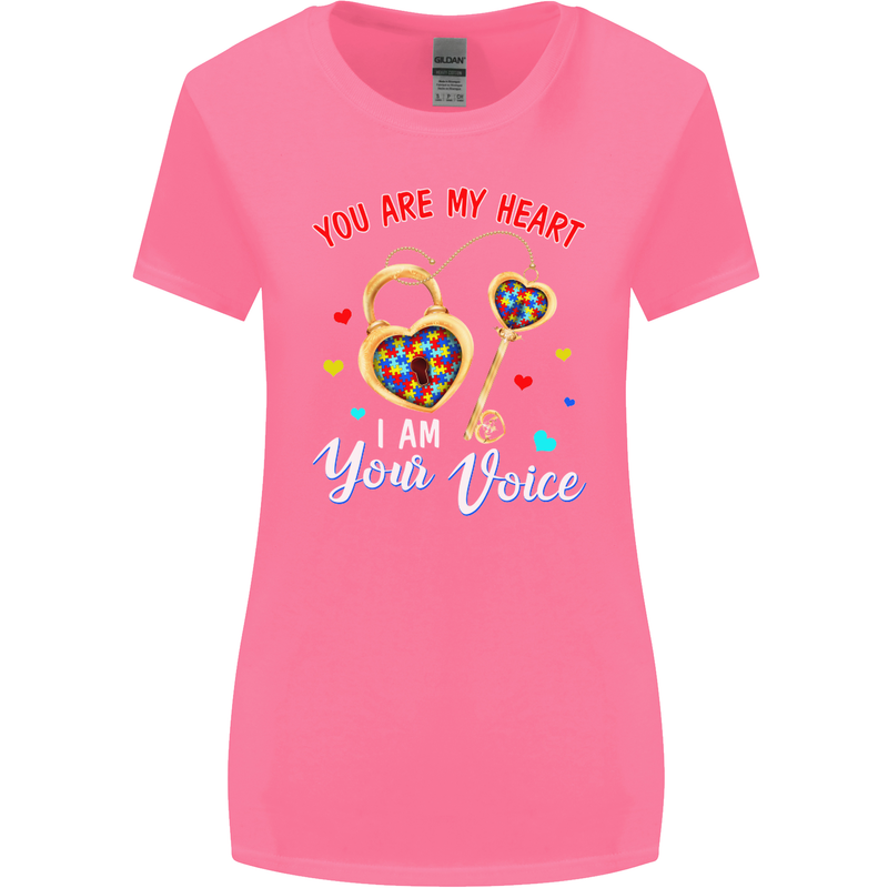 Autism You Are My Heart I Am Your Voice ASD Womens Wider Cut T-Shirt Azalea