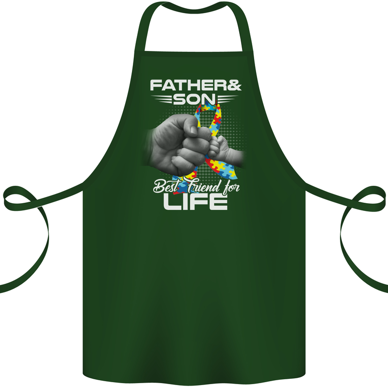 Autistic Father & Son Friends Autism ASD Cotton Apron 100% Organic Forest Green