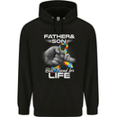 Autistic Father & Son Friends Autism ASD Mens 80% Cotton Hoodie Black