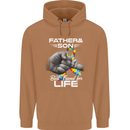 Autistic Father & Son Friends Autism ASD Mens 80% Cotton Hoodie Caramel Latte