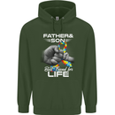 Autistic Father & Son Friends Autism ASD Mens 80% Cotton Hoodie Forest Green
