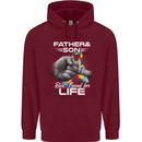 Autistic Father & Son Friends Autism ASD Mens 80% Cotton Hoodie Maroon