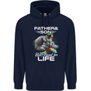 Autistic Father & Son Friends Autism ASD Mens 80% Cotton Hoodie Navy Blue