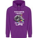 Autistic Father & Son Friends Autism ASD Mens 80% Cotton Hoodie Purple