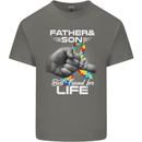 Autistic Father & Son Friends Autism ASD Mens Cotton T-Shirt Tee Top Charcoal