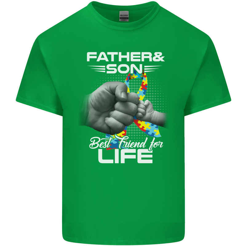 Autistic Father & Son Friends Autism ASD Mens Cotton T-Shirt Tee Top Irish Green