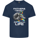 Autistic Father & Son Friends Autism ASD Mens Cotton T-Shirt Tee Top Navy Blue