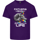 Autistic Father & Son Friends Autism ASD Mens Cotton T-Shirt Tee Top Purple