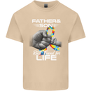 Autistic Father & Son Friends Autism ASD Mens Cotton T-Shirt Tee Top Sand