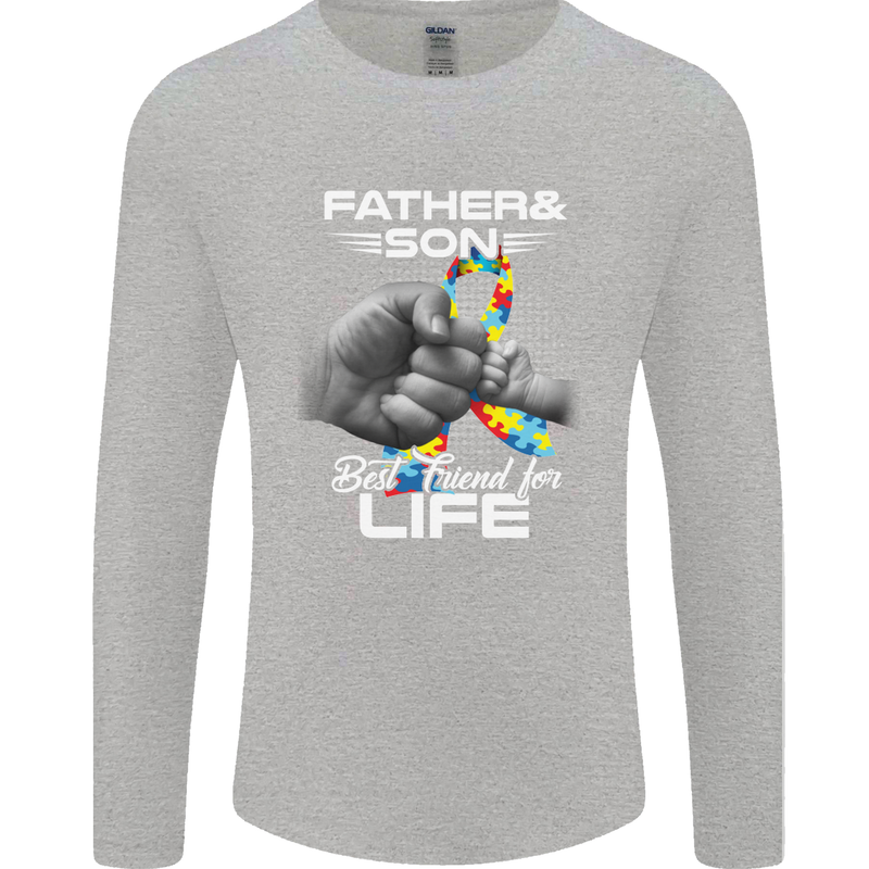 Autistic Father & Son Friends Autism ASD Mens Long Sleeve T-Shirt Sports Grey