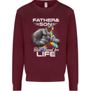 Autistic Father & Son Friends Autism ASD Mens Sweatshirt Jumper Maroon