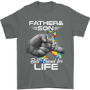 Autistic Father & Son Friends Autism ASD Mens T-Shirt Cotton Gildan Charcoal