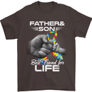 Autistic Father & Son Friends Autism ASD Mens T-Shirt Cotton Gildan Dark Chocolate