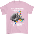 Autistic Father & Son Friends Autism ASD Mens T-Shirt Cotton Gildan Light Pink