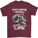 Autistic Father & Son Friends Autism ASD Mens T-Shirt Cotton Gildan Maroon
