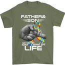 Autistic Father & Son Friends Autism ASD Mens T-Shirt Cotton Gildan Military Green