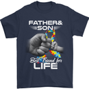 Autistic Father & Son Friends Autism ASD Mens T-Shirt Cotton Gildan Navy Blue