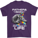 Autistic Father & Son Friends Autism ASD Mens T-Shirt Cotton Gildan Purple