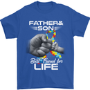 Autistic Father & Son Friends Autism ASD Mens T-Shirt Cotton Gildan Royal Blue