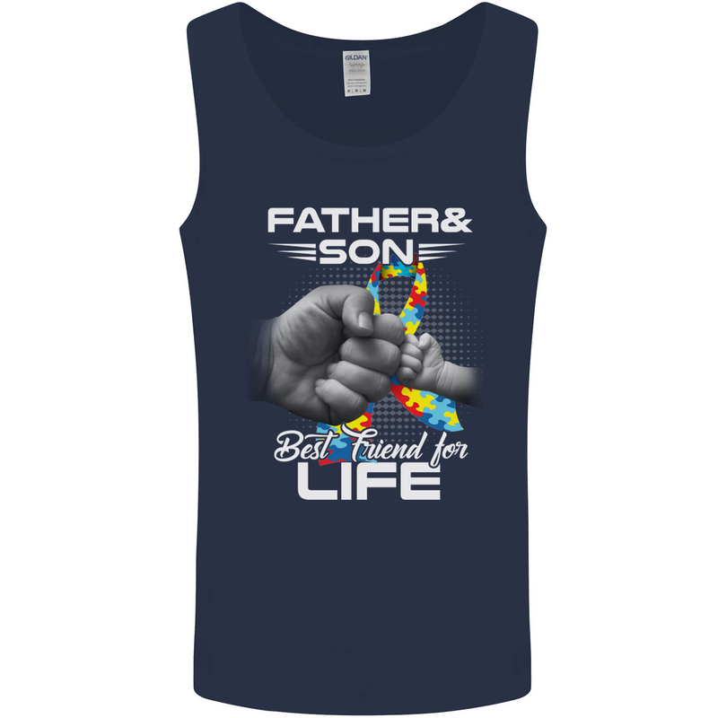 Autistic Father & Son Friends Autism ASD Mens Vest Tank Top Navy Blue