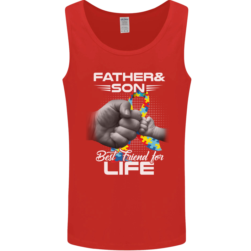 Autistic Father & Son Friends Autism ASD Mens Vest Tank Top Red