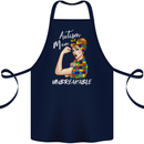 Autistic Mum Unbreakable Autism ASD Cotton Apron 100% Organic Navy Blue