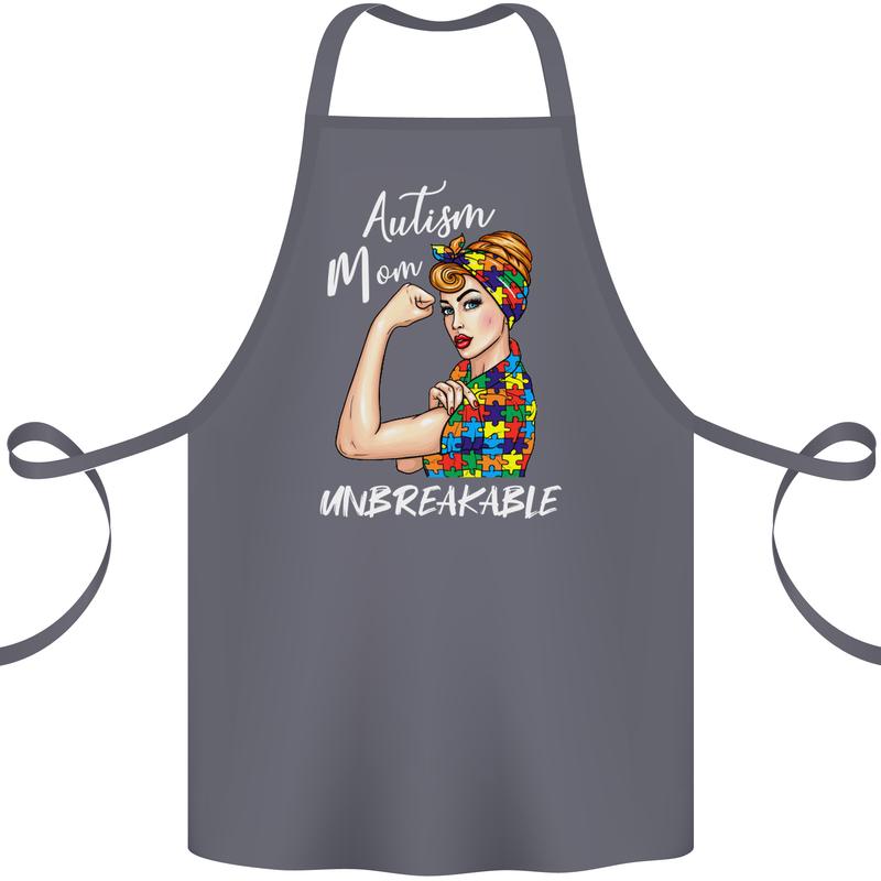 Autistic Mum Unbreakable Autism ASD Cotton Apron 100% Organic Steel
