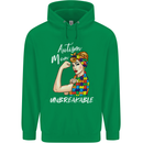 Autistic Mum Unbreakable Autism ASD Mens 80% Cotton Hoodie Irish Green
