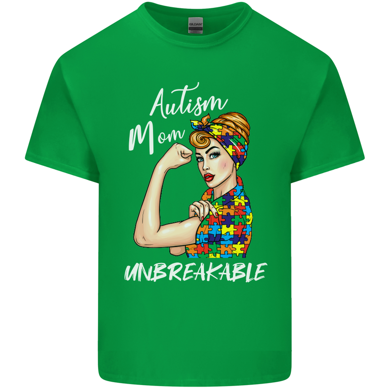 Autistic Mum Unbreakable Autism ASD Mens Cotton T-Shirt Tee Top Irish Green