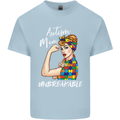 Autistic Mum Unbreakable Autism ASD Mens Cotton T-Shirt Tee Top Light Blue