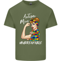 Autistic Mum Unbreakable Autism ASD Mens Cotton T-Shirt Tee Top Military Green