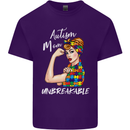 Autistic Mum Unbreakable Autism ASD Mens Cotton T-Shirt Tee Top Purple