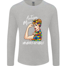 Autistic Mum Unbreakable Autism ASD Mens Long Sleeve T-Shirt Sports Grey