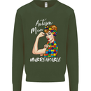 Autistic Mum Unbreakable Autism ASD Mens Sweatshirt Jumper Forest Green
