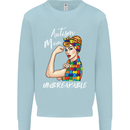 Autistic Mum Unbreakable Autism ASD Mens Sweatshirt Jumper Light Blue
