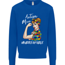Autistic Mum Unbreakable Autism ASD Mens Sweatshirt Jumper Royal Blue