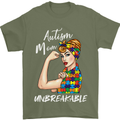 Autistic Mum Unbreakable Autism ASD Mens T-Shirt Cotton Gildan Military Green