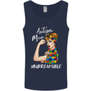 Autistic Mum Unbreakable Autism ASD Mens Vest Tank Top Navy Blue