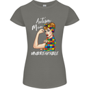 Autistic Mum Unbreakable Autism ASD Womens Petite Cut T-Shirt Charcoal