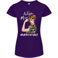 Autistic Mum Unbreakable Autism ASD Womens Petite Cut T-Shirt Purple