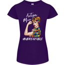 Autistic Mum Unbreakable Autism ASD Womens Petite Cut T-Shirt Purple